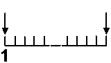 A number line with arrows pointing to one and two to suggest a sequence