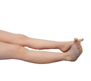 Photograph of person laid down with their legs outstretched trying to make their foot's sole face away from the other leg