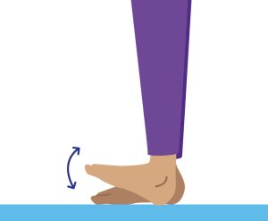 Illustration of person tapping their toes on one of their feet