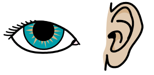 Widgit symbol of an eye and an ear