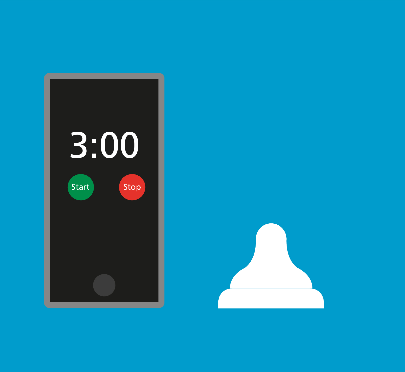 Illustration of timer set for 3 minutes