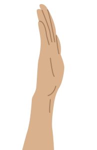Illustration of hand up with fingers straight